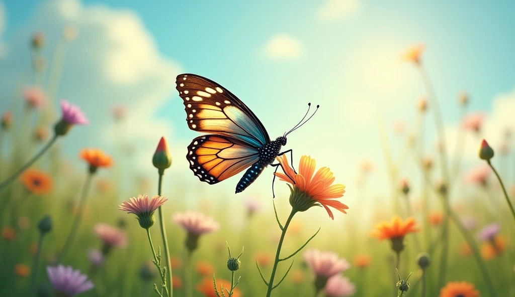B is for butterfly, with wings so neat