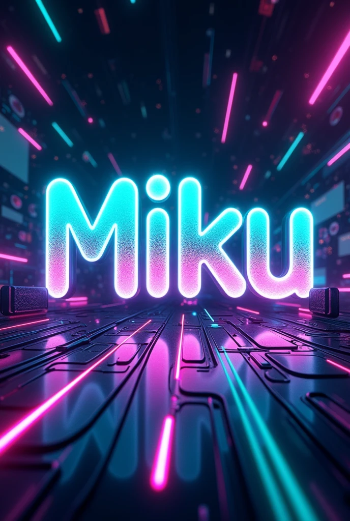 Miku font in a cool theme