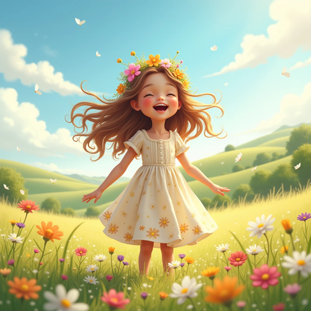 girl with flowers