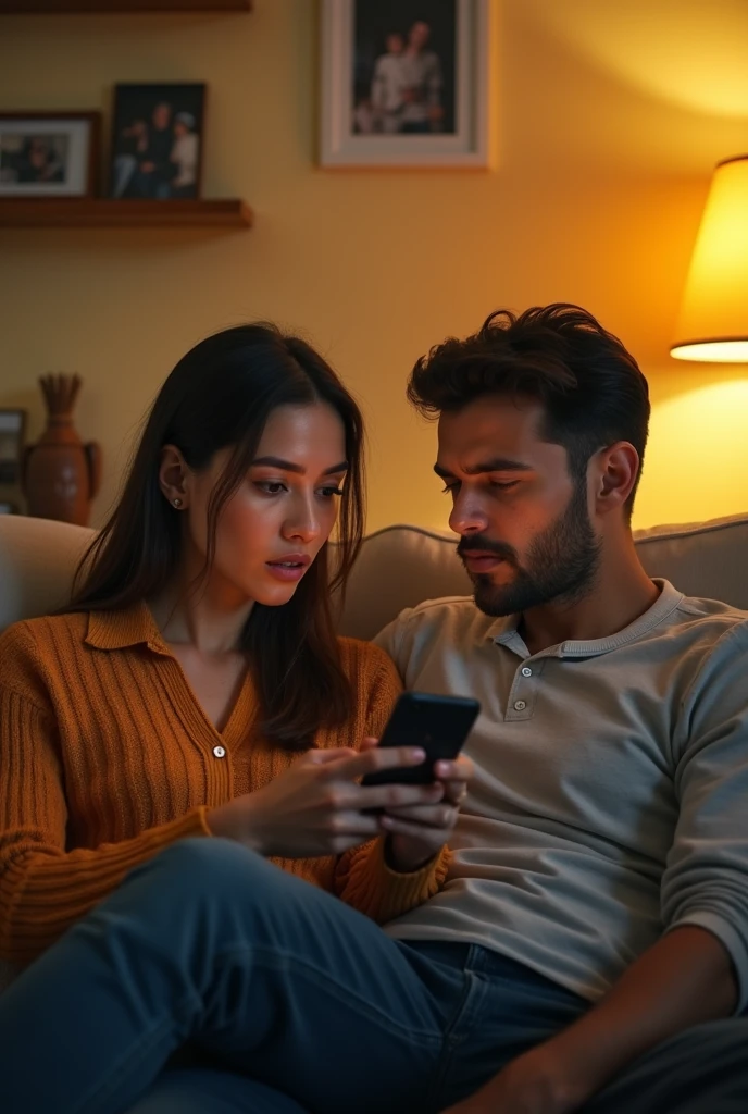 Husband wife taking  in serious mood wife has Mobile