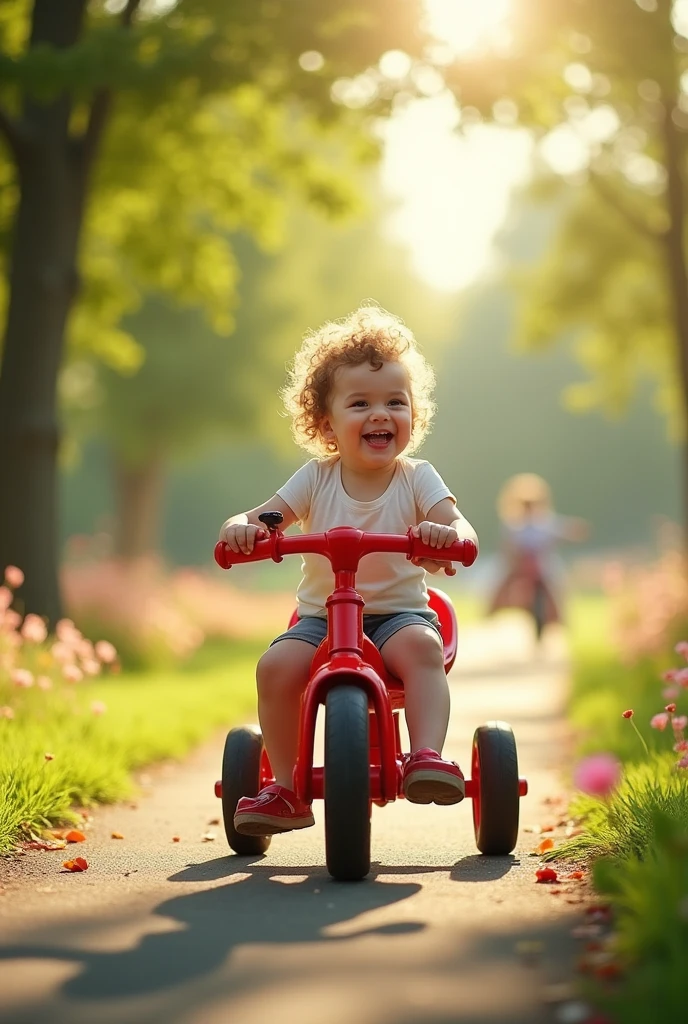 can you imagine a boy riding in a pink toy car