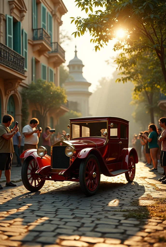 vintage carriage-shaped cars, Photography Session, and many photographers take pictures, (Extremely detailed, Absolute resolution, best quality:1.3), 2.5D, Delicate and dynamic, Art Photography, Surrealism, graphic CG digital brown art