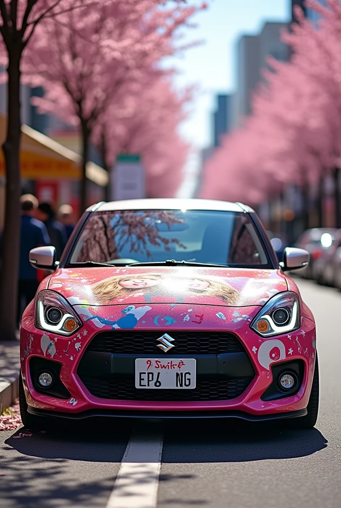 Suzuki Swift mit Taylor Swift Itasha livery