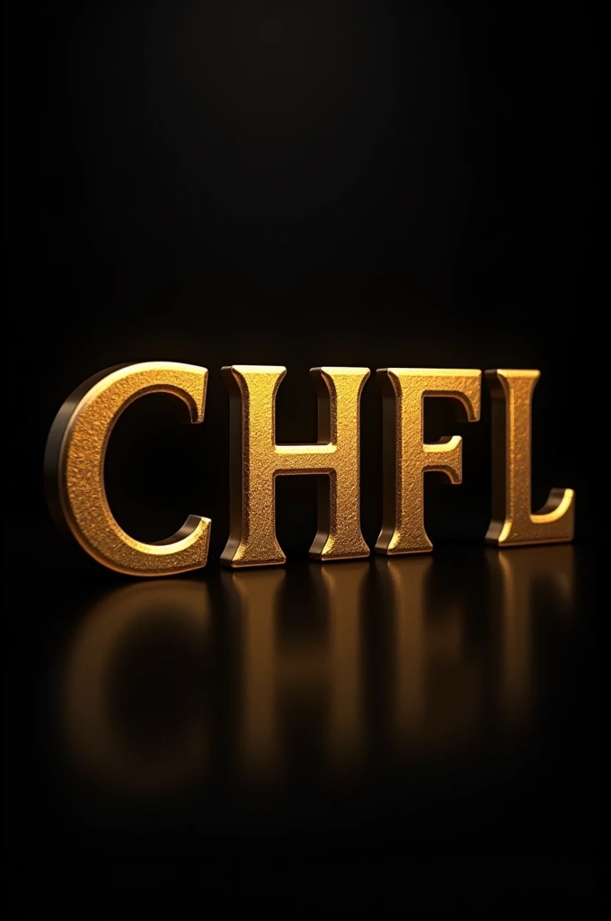 The letters “CHFL” in gold with a black background