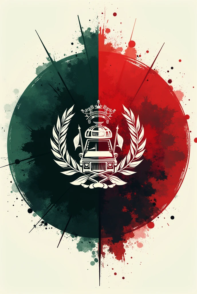 A professional logo with the name FarhadQadery for a business company with the color of the Afghan flag