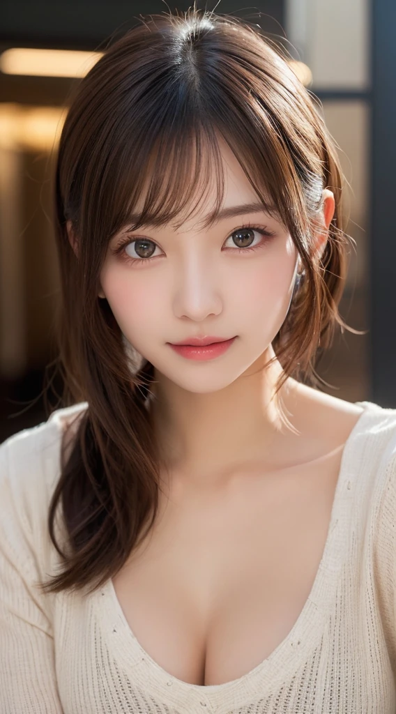 Tabletop, Highest quality, shape, Very detailed, finely, High resolution, 8k wallpaper, 完璧なダイナミックな構shape, Beautiful and detailed, Straight hair, Small breasts, Natural color lip, Random sexy poses,smile,20-year-old girl、Midnight、美しくDetailed face、Perfect and beautiful face,Big eyes、RAW Photos、Expressing feminine poses with the whole body、Beautiful and detailed、Small face、Beautiful Duplex、Slim face and figure,Beautiful golden ratio face,Twin ponytail,Bright expression,Shooting with a focus on beautiful legs、 (Get closer to the face, Make your face bigger, Face Focus:1.0), break, (masterpiece, Highest quality, Very detailed, Detailed face, 8k)、Actual Photos、Perfect and beautiful face、Blur the background、smile