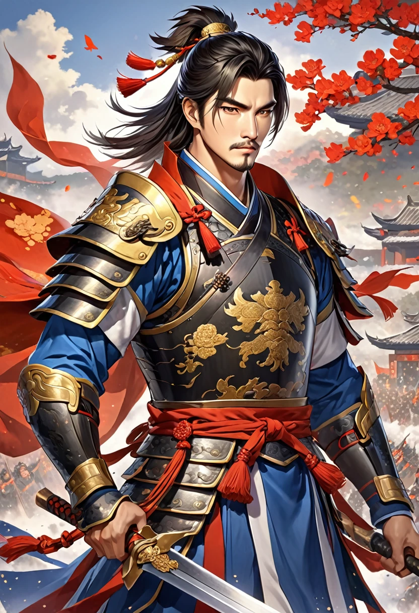 Three Kingdoms Zhou Yu, very handsome, Chinese armor, Spear Mastery, nice guy, Remove unnecessary decorations