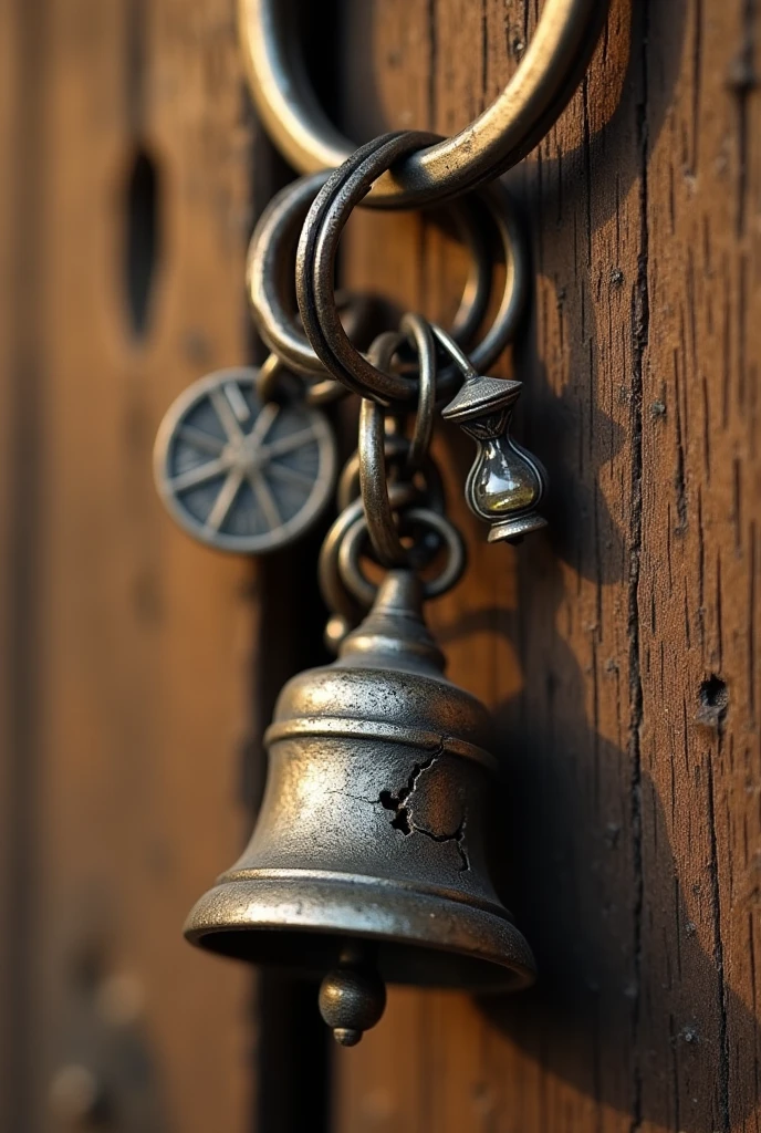 Broken bell keychain