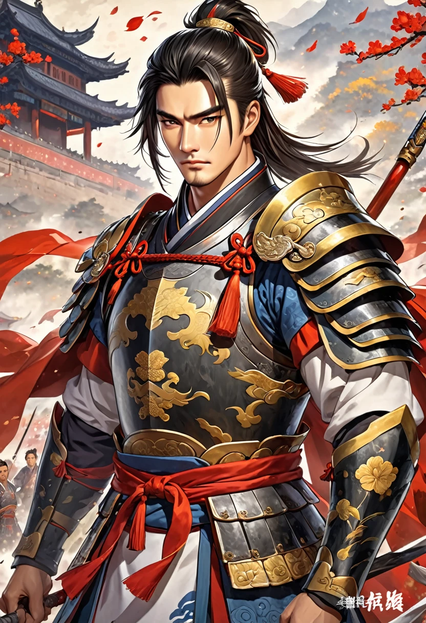 Three Kingdoms Zhou Yu, very handsome, Chinese armor, Spear Mastery, nice guy, Remove unnecessary decorations, shave