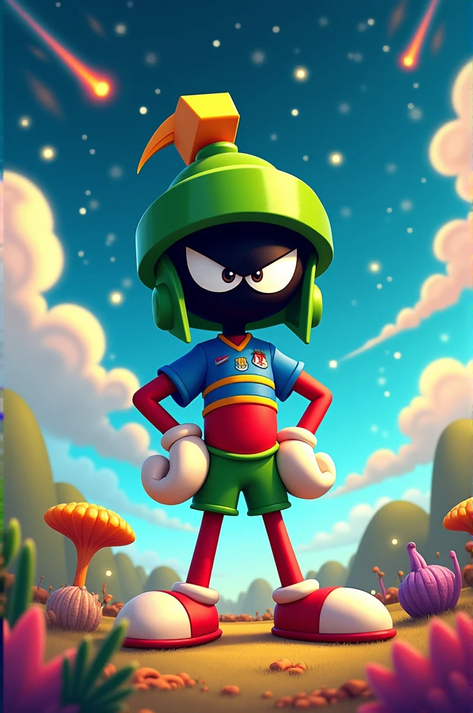 Marvin the Martian wearing a Honduras jersey