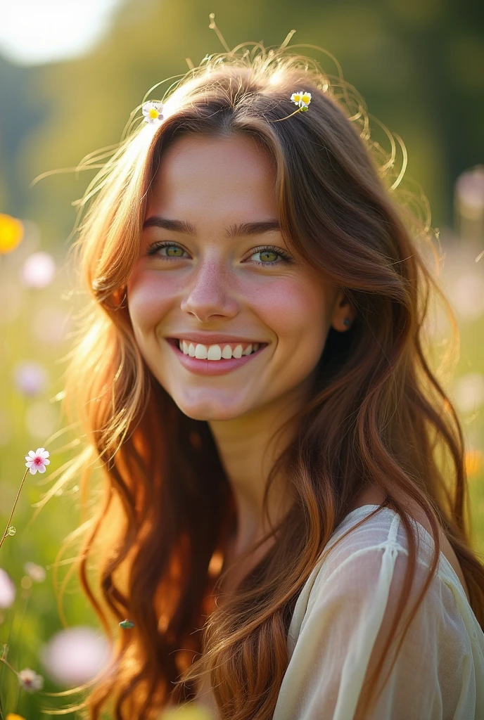 Young women with smile on her face