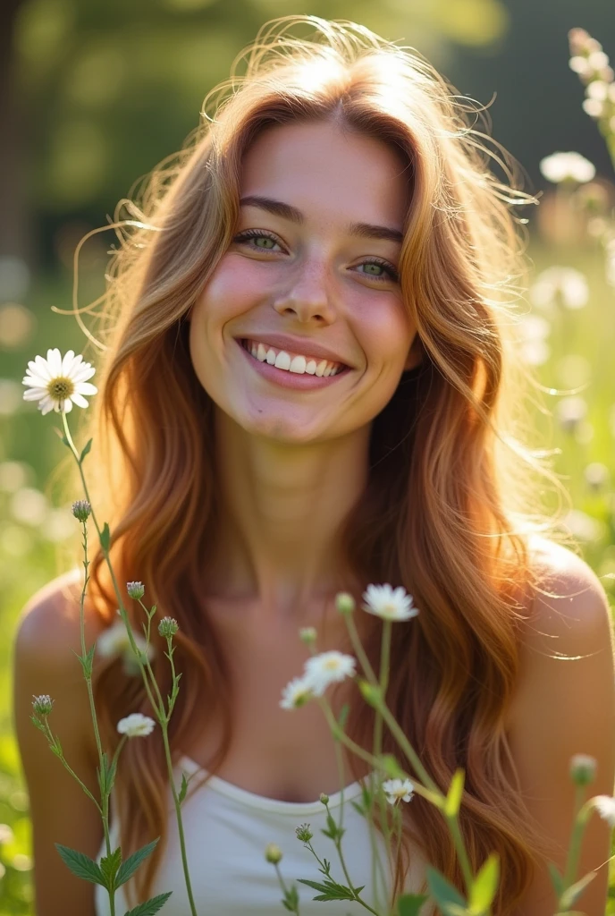 Young women with smile on her face