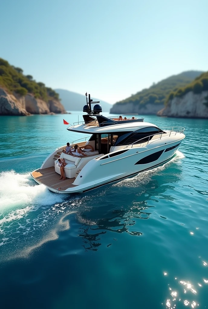 yacht off saint tropez, slight depth of field, kodak vision color, corps parfaitement ajusté, extremely detailed, Photograph_\(ultra\), photographiquerealistic, realistic, Post-traitement, maximum details, roughness, real life, ultrarealistic, photorealism, photographie, 8k uh, photographie