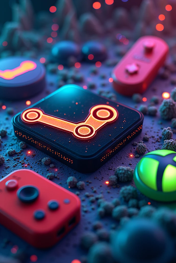 Nintendo logo, Steam logo, Playstation logo, Xbox logo