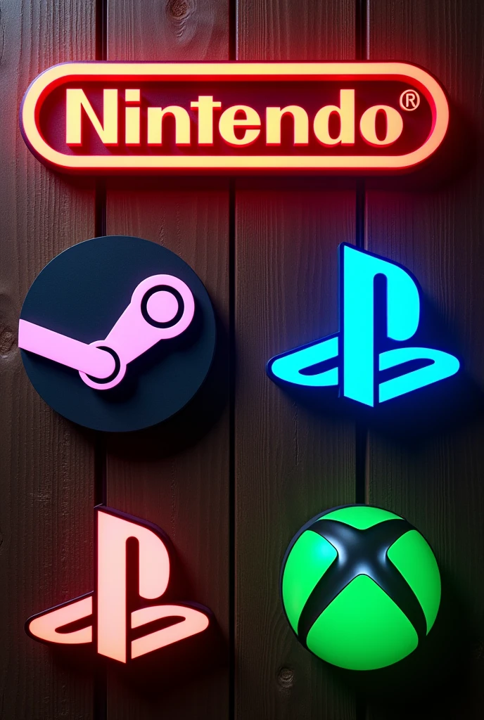 Nintendo logo, Steam logo, Playstation logo, Xbox logo