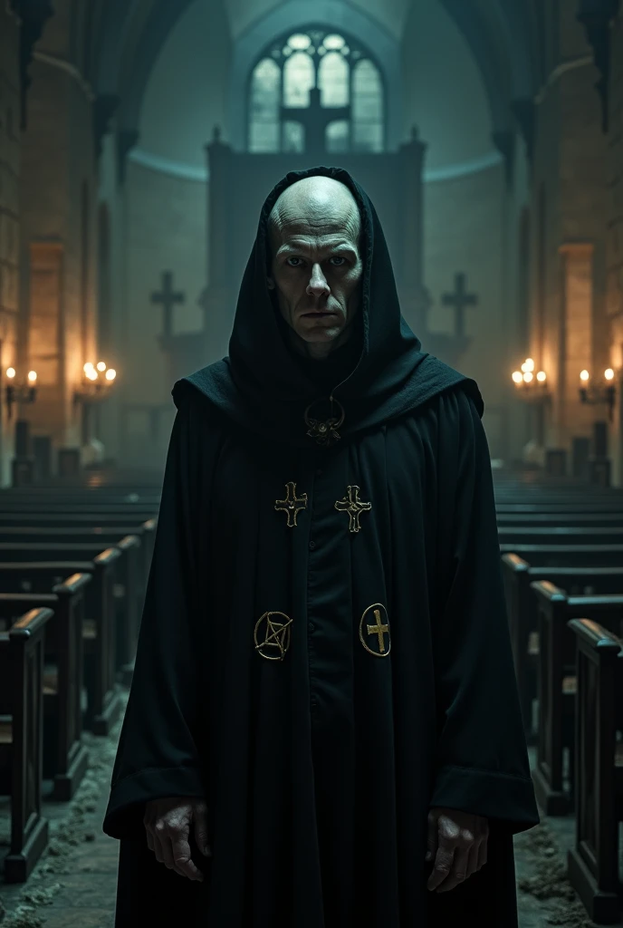 preist looking creepily towrads camera
