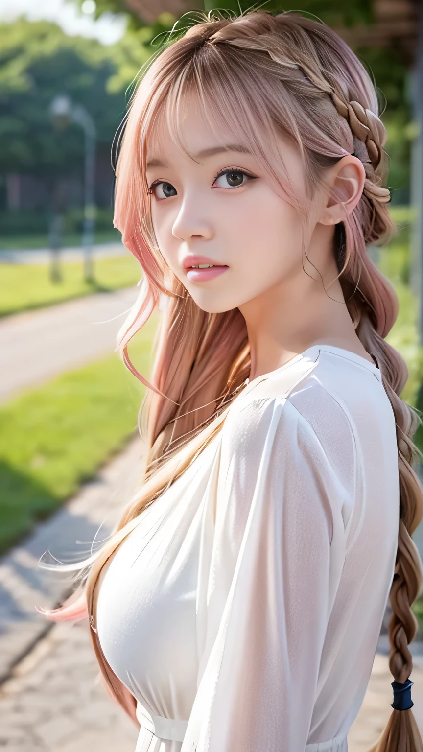 Mini dress、Silver Hair、Sexy big boobs,15 year old beautiful girl looks sexy and cute&Cute beautiful sexy face、A strong wind blows my hair in front of my face、Double teeth、Reduces the appearance of nasolabial folds、Fluttering exy Big 、Sexy cute looks and cute 15 year old beautiful girl, beautiful and sexy face、A strong wind blows my hair in front of my face、beautiful long blonde French braided hair、beautiful, Cute and sexy eyes hidden behind long bangs、Glaring、Eyes welling up with tears、Mini dress、Pink Hair、