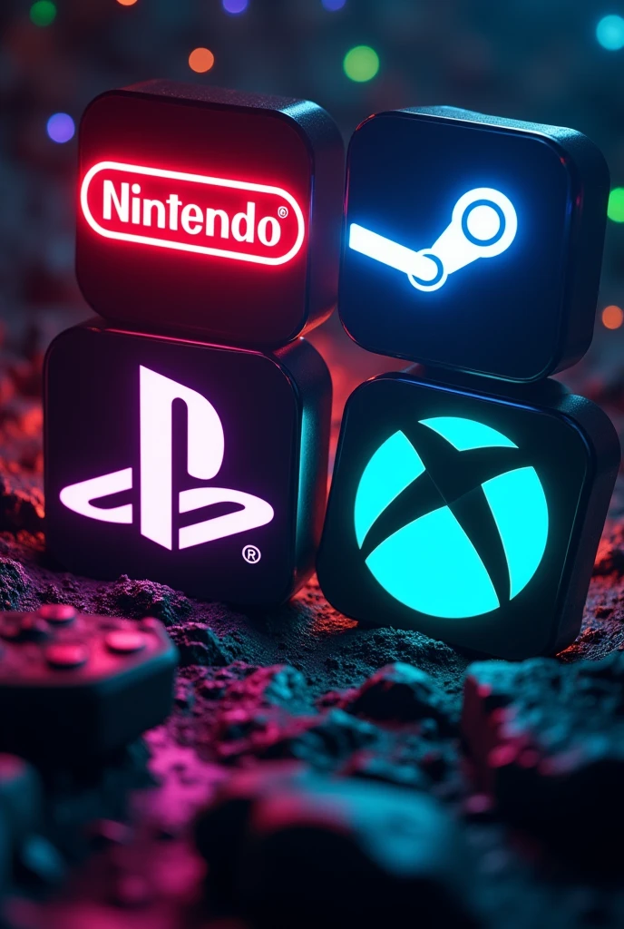 Nintendo logo, Steam logo, Playstation logo, Xbox logo