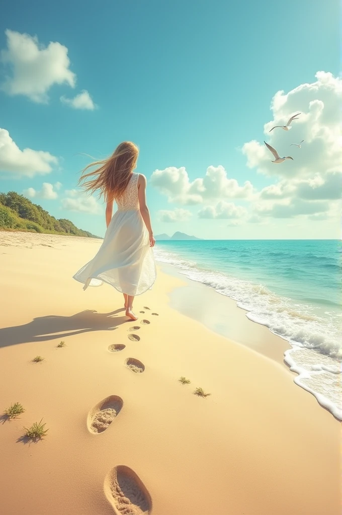 Foot prints in the sand