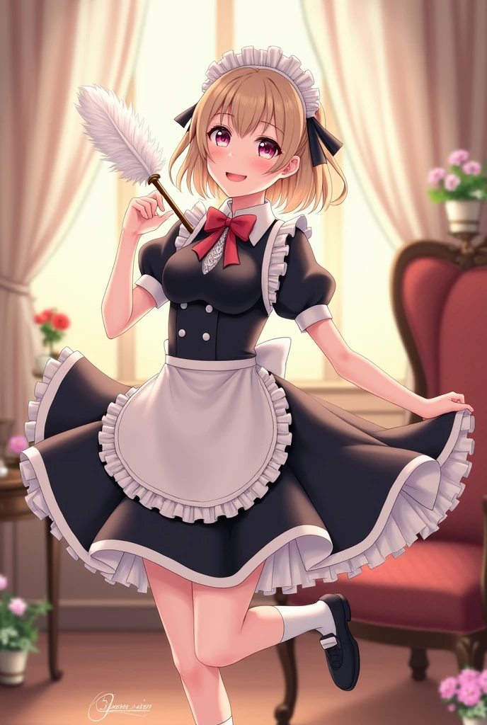 Maid cosplay cute panty shot