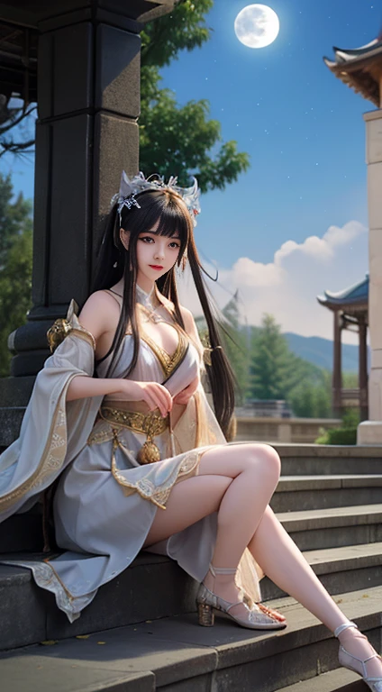 Moonlight的风景,A unique ancient costume goddess。Her gorgeous outfit sparkles,The skirt flutters in the breeze,It looks elegant and dynamic。Her eyes were full of amusement,As if blending into this peaceful nature。
The fashion goddess was wearing a pair of stylish high heels.,it seems incompatible with her elegant temperament,But it adds a touch of mystery and sexiness invisibly。。Her feet stepped on the bluestone,It's like dancing on the ground,Grace in every step。
Moonlight,The scenery is more hazy and beautiful。,Fairy Beauty。Her behavior is playful and cute,Makes people want to get closer,Discover her inner secrets。
,Ancient goddess landscape painting。She smiled,Kinetic,Everything is poetic,it'intoxicating,Unable to escape。,,,white skirt,,sit on the floor,,front,white high heels,,Beautiful ass,showing genitals,No pants