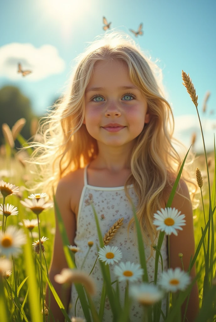 Girl with blue eyes and blonde hair