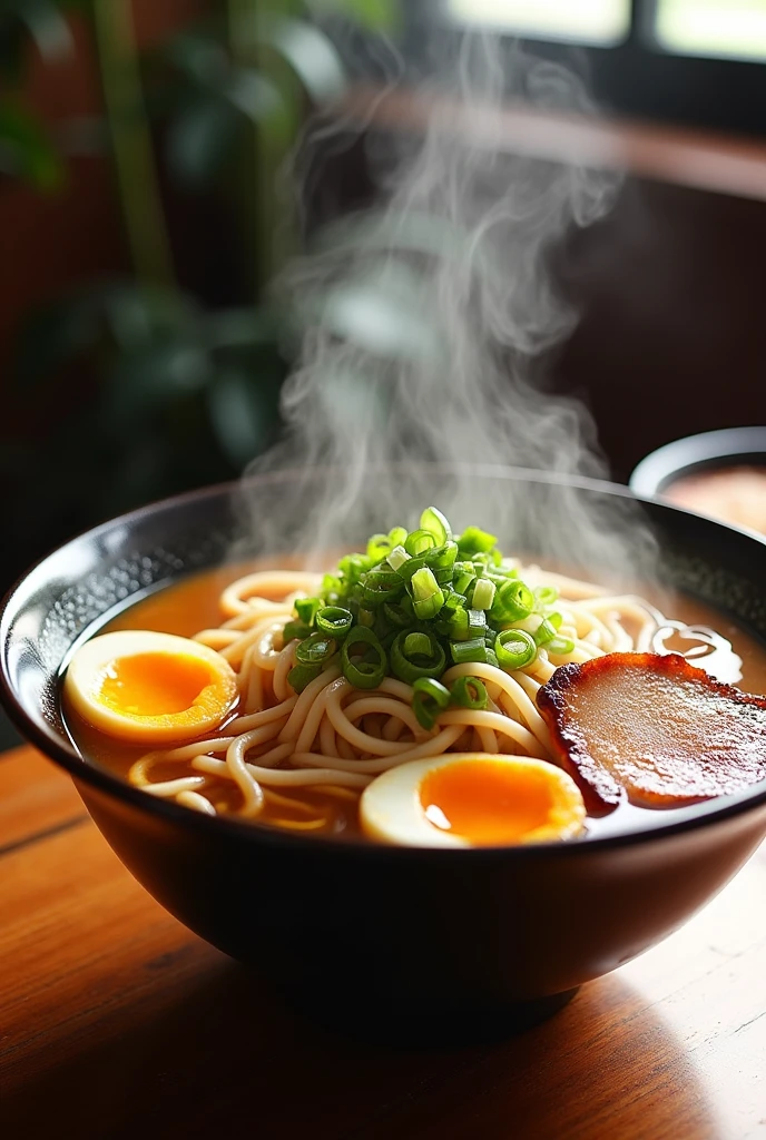 Give me 10 eye catchy photo of cooked ramen noodles in a bowl
