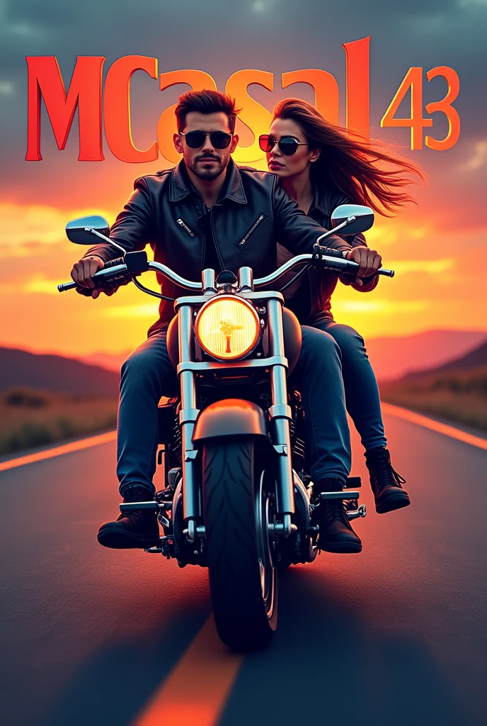 Couple logo on a motorcycle with the name MCasal43