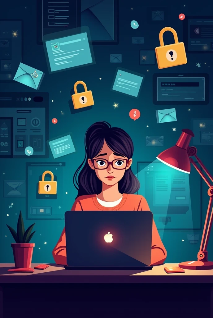 create a poster that shows issues or problems that may be encountered which is related to online safety and security.