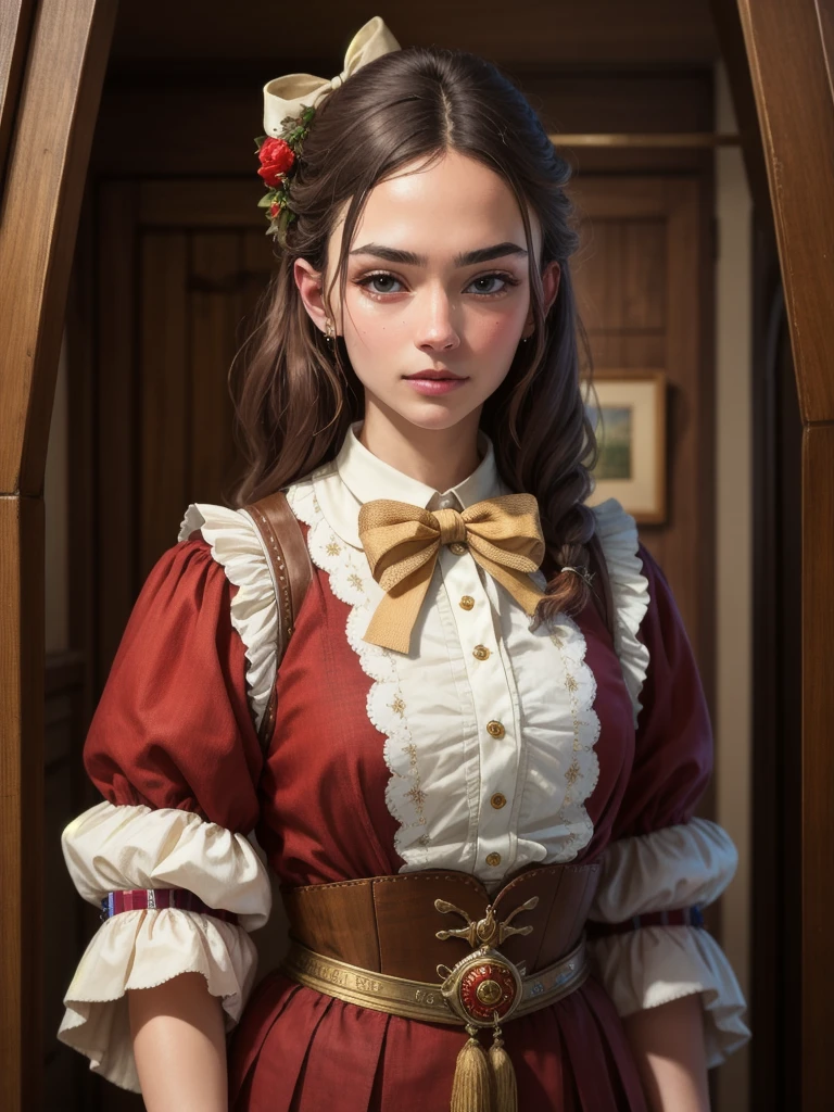 ((best quality)), ((masterpiece)), (detailed), high res, 4k, wooden white bow