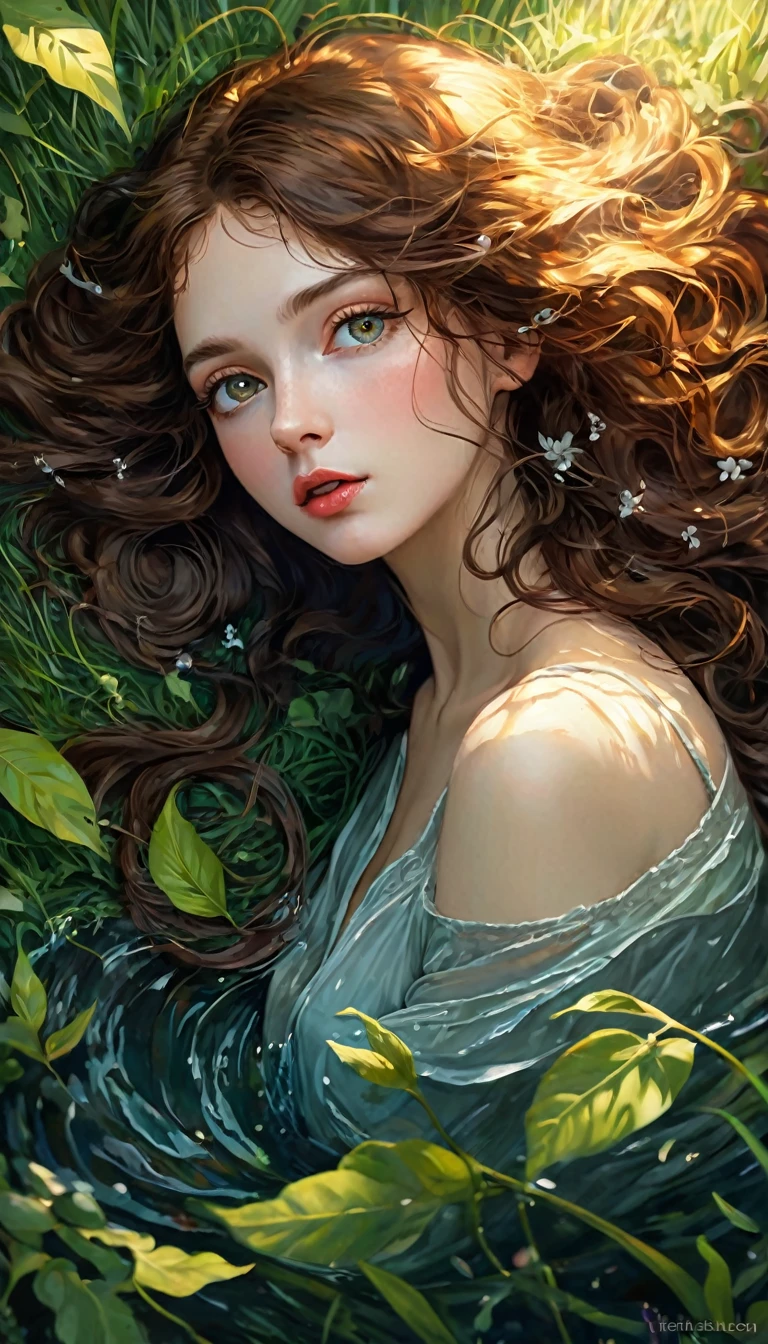 Drawing water from the wellAnd spilling over on the grass.Walking home my heart is filled with pain. You go your way, my love. And as I wander through the trees I’m picking up the windy leaves, I wonder where you may be sleeping now. You go your way, my love,And may the west wind speed your travelsAnd the sun be on your hair. And make believe I’m with youAll over there, my love,You go your way, my love, Friends and strangers bring stories When asked where you might be. Magic stories they have brought to me. You go your way, my love, And as I sit mending clothes That you will never ever wear, Looking daily for you I do prepare. You go your way, my love,Pre-Raphaelite,,Masterpiece, best quality,,Rubric Maxim,Pre-Raphaelite, Rubric Maxim,clear line, highquality, best quality, Masterpeace,,sharp focus, perfect hands, perfect face, perfect eyes, perfect light, dynamic light, natural light, (best quality, 4k, 8k, high resolution, masterpiece: 1.2), ultra-detailed, (realistic, photorealistic, photorealistic: 1.37), details intricate, vivid colors, sharp focus, professional, Dave McKean artwork, surrealism oil touch, oil painting style, portrait, woman, beautiful detailed eyes, beautiful detailed lips, dreamy atmosphere, shadow play, lighting soft, fun pose, dark tones, ethereal background, fantasy elements, texture, layered composition.