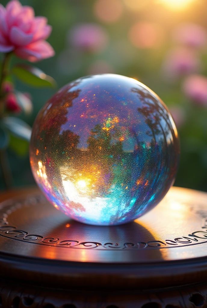 Sphere marble made of rainbow