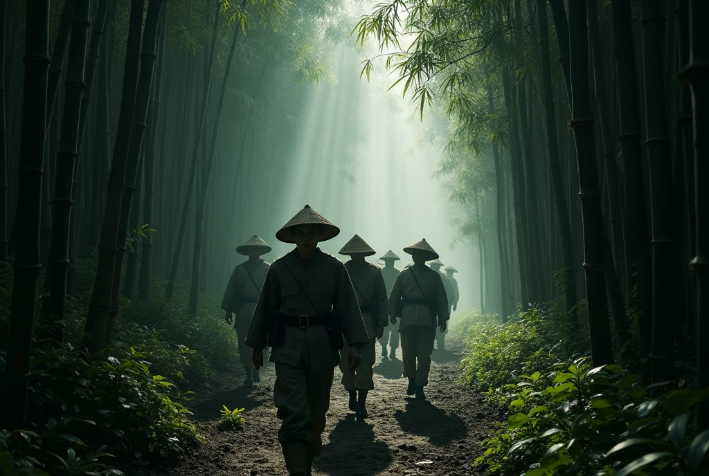 Today's challenge theme:WWII Japanese forces moving through a dark Bamboo Forest