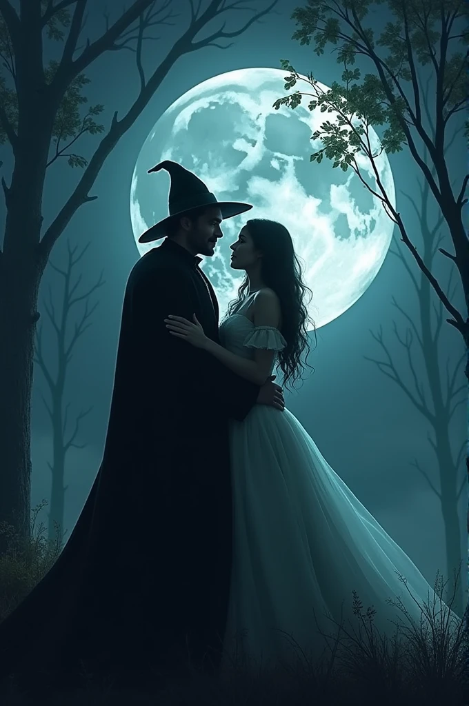 The sorcerer falls in love with a witch, under the moon