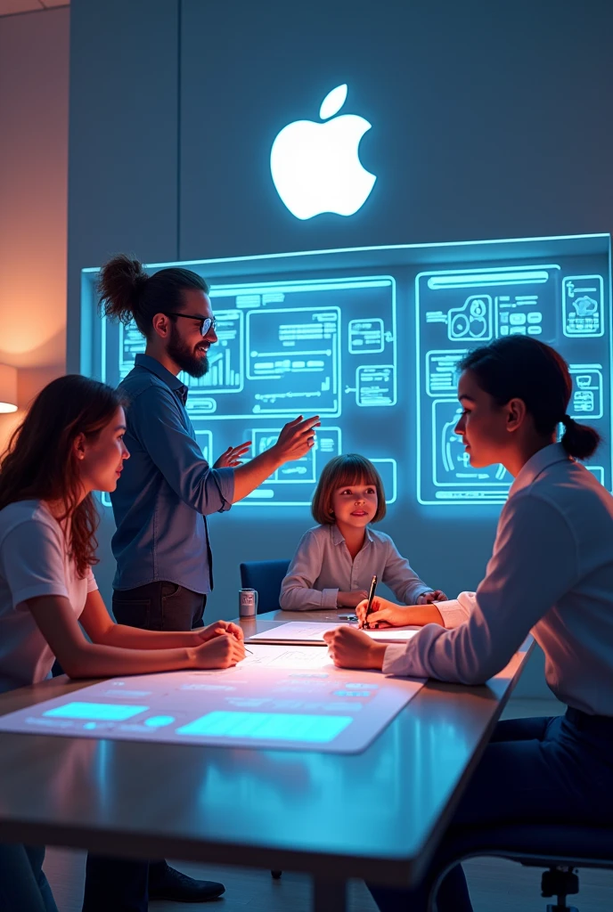 An animated picture that defining the organizing function in the apple company