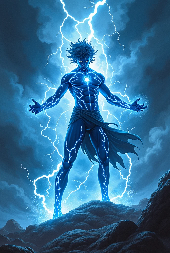 Describe the lightning man