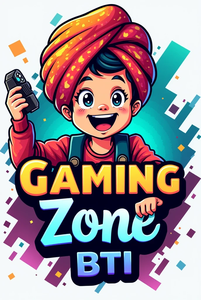 Genrate logo for you tube with turban boy with name gaming Zone Bti