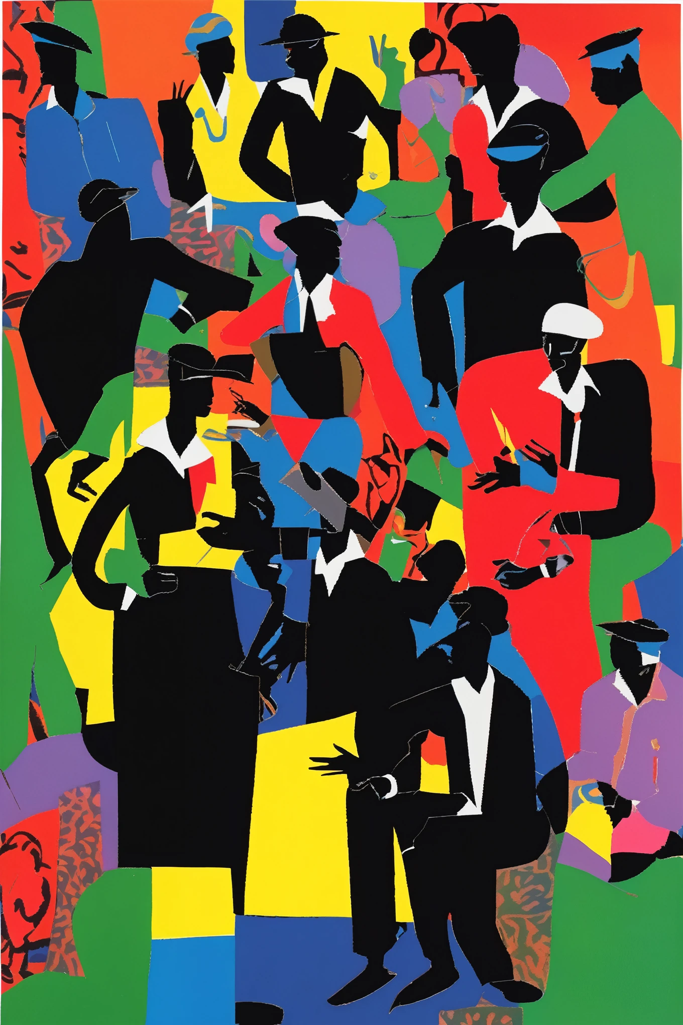 A painting of a group of people in suits and ties - SeaArt AI