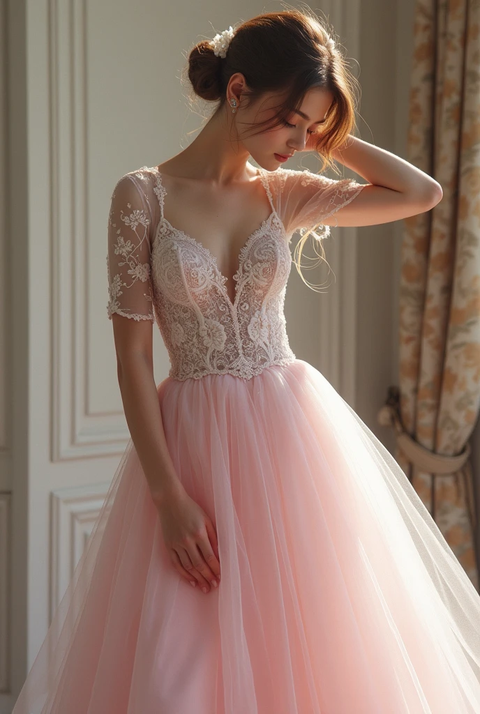 (Photorealism:1.2), ((2 ageres polonaises)),(((pink and white tenue de mariage))), (((superior quality: 1.4))),(head of'unprecedented work), (ultra high definition),(Ultra-realistic 8K computer-generated image),art by Luis Royo, (polir le visage et le corps) heels, photo, high quality, glint,profondeur de champs,Blurred background,Detailed face,2 filles,Swan,detailed eyes,(bob haircut:1.5),(image taken from the top of the thigh :1.5), tenue de mariage, queue de cheval, (((13 ans: 2.0))),(((tissu satiné brillant)))、((Magnifique broderie avec de magnifiques volants et une belle dentelle))(corps d'teenr), Transparent material, wedding stiletto heels, stocking, regard fascinant, position affectueuse, salope, les mains sur la tête, masturbating, vilain, Tempting, posing for me, Bout,