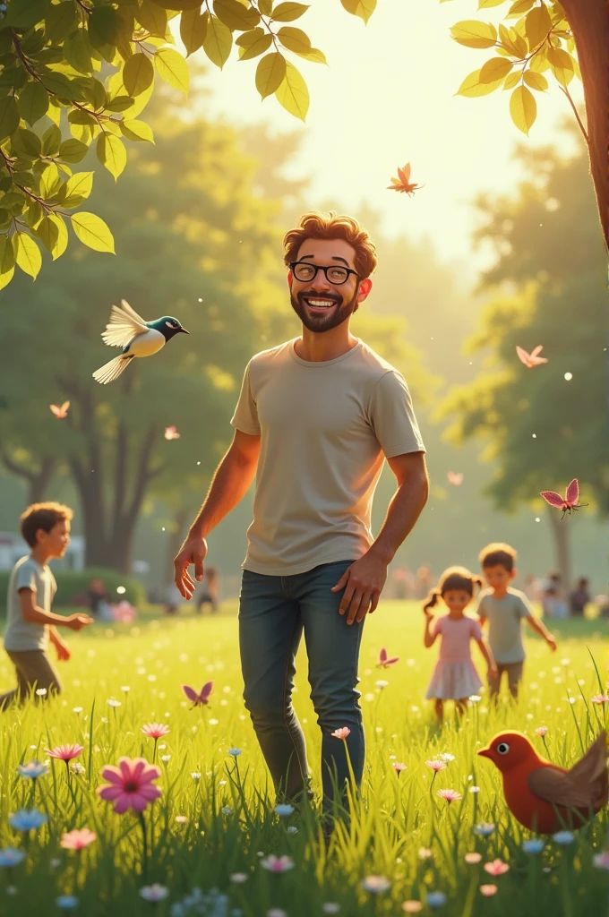 A man laughing