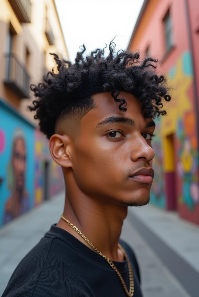 Defined Coils with a mid fade haircut