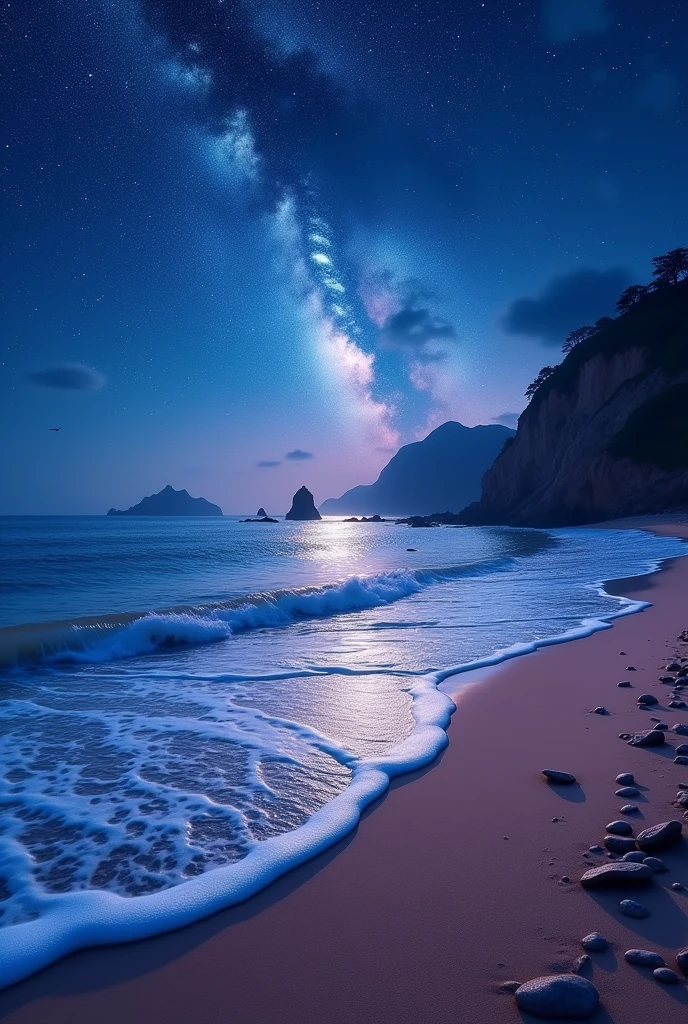 wallpaper、photograph、Seaside、Beautiful night view、Beautiful stars、