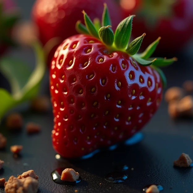 Logo style, Label for a juice bottle, Juicy strawberry, Strawberry juice splashes, bright shades
