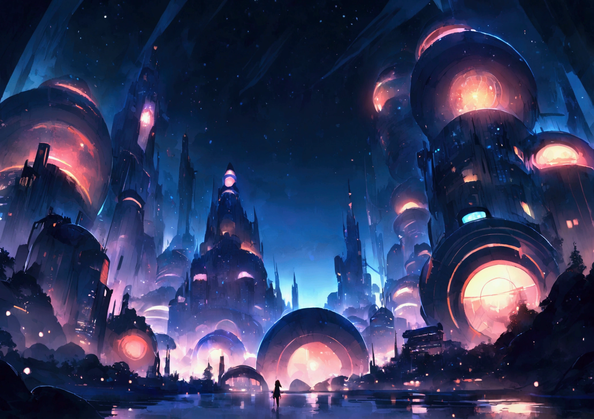 Night view of the space city