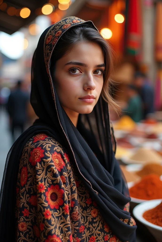 Beautiful  girl wearing burkha who will be 19 years old. 