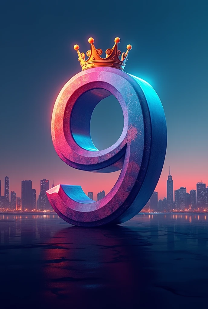 Make a stylish NS in which the The N connects a nukber 9 on top
