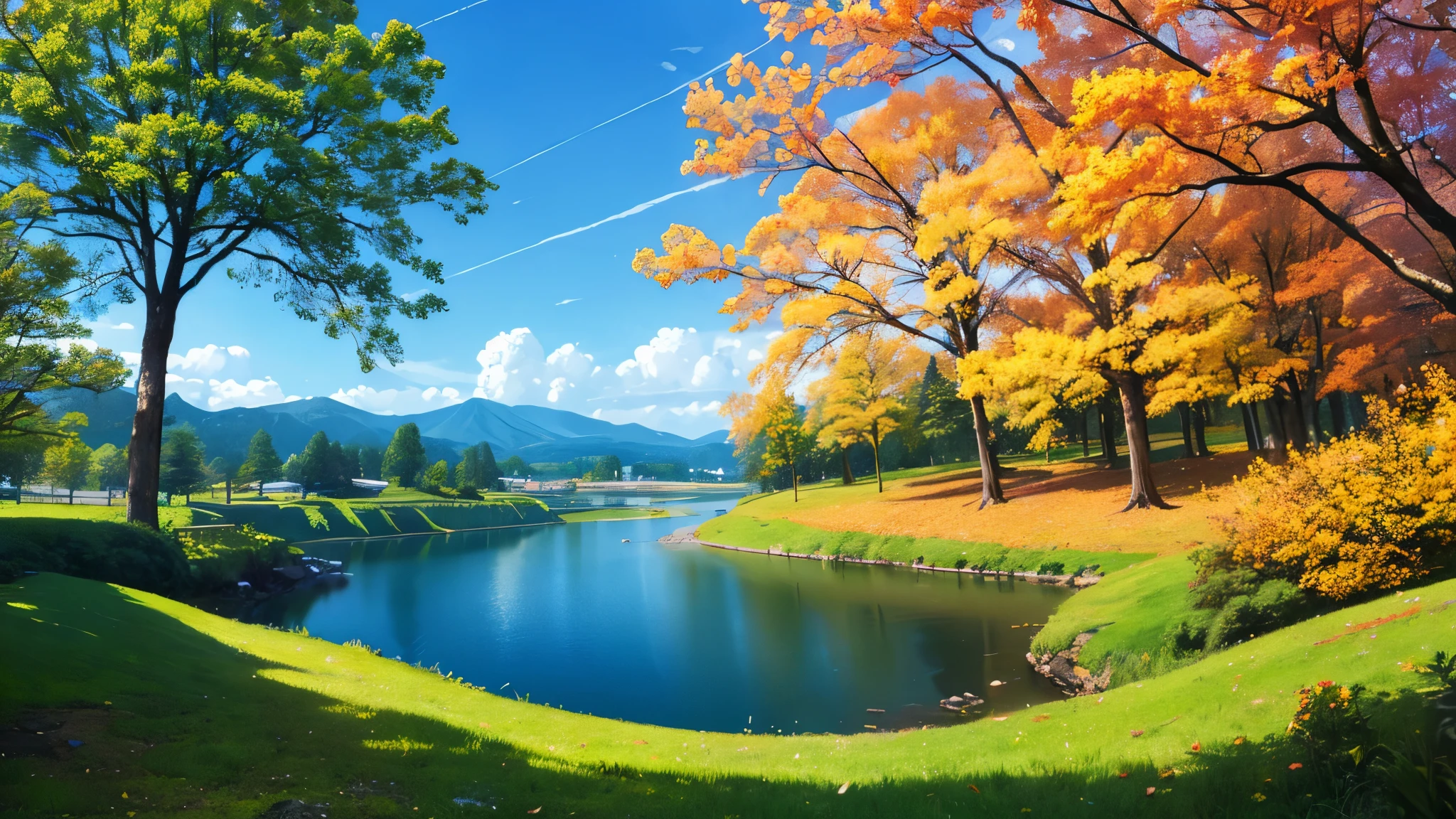 A natural landscape where you can see all four seasons at a glance.、Hatsune Miku