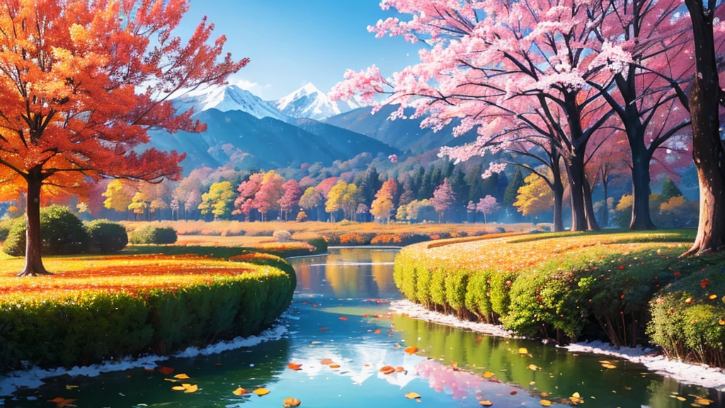 Spring nature、Summer nature、Autumn leaves、Winter Snow、A view that can be seen at a glance