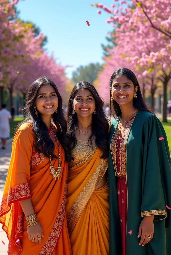 3 indian friends graduating
