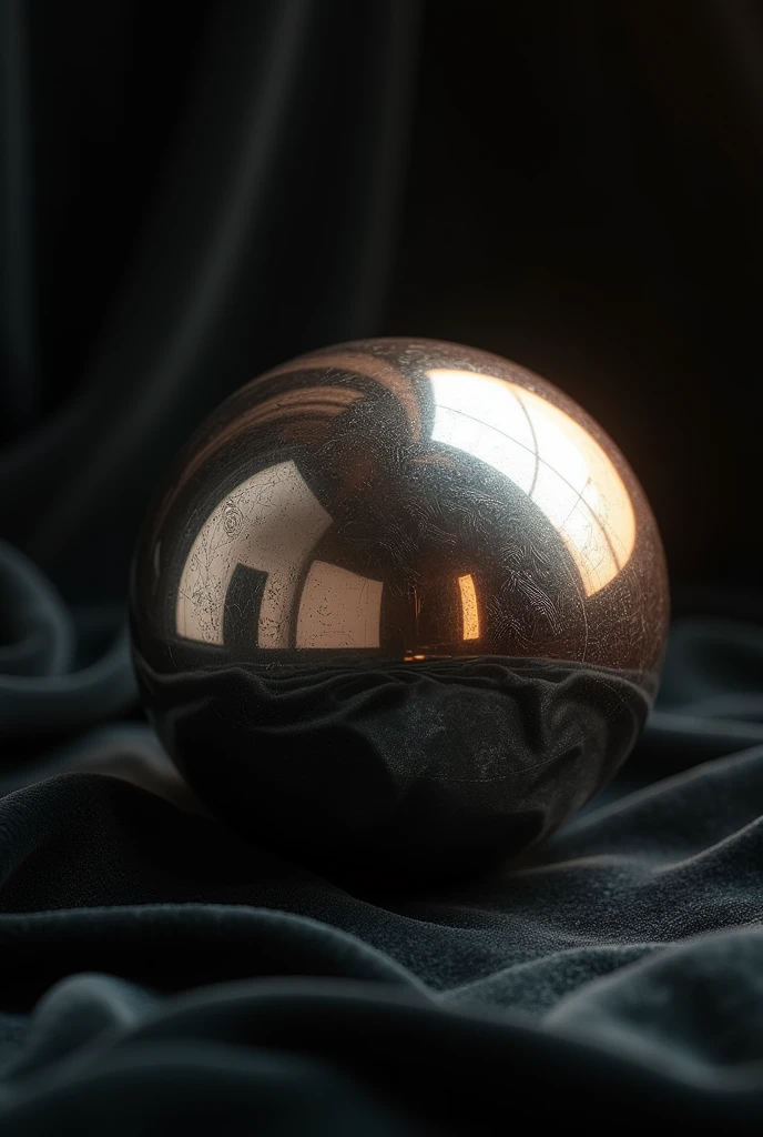 Silver metal sphere marble